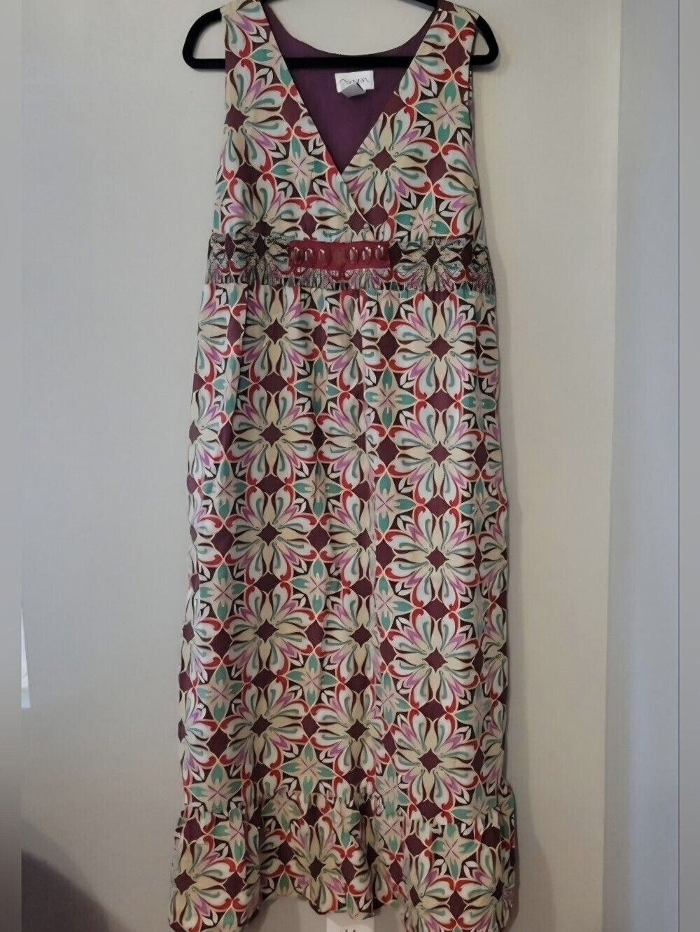 Chadwick's Womens Vintage Multicolor Floral Cotton Maxi Dress. Sz 14 Cottagecore - Picture 2 of 9